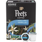 Peet's Coffee, Flavored Light Roast Keurig K-Cup Pods - Vanilla 22 Count (1 Box of 22 K-Cup Pods)