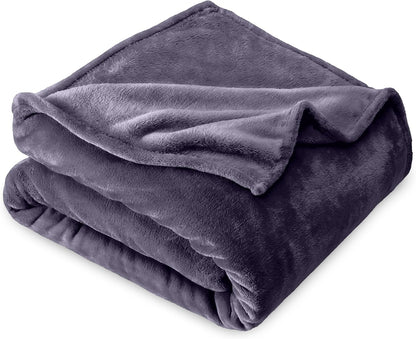 Bare Home Fleece Blanket - Full/Queen - Ultra-Soft Lightweight for Bed, Sofa, and Couch - Luxury Microplush - Cozy Warm Blanket (Full/Queen, Dusty Purple)