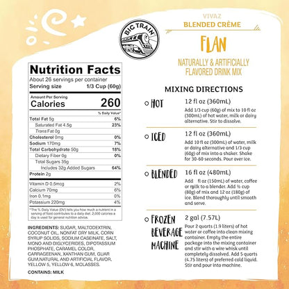 Big Train Vivaz Flan Blended Crème Beverage Mix, 3.5 Pound (Pack of 1)