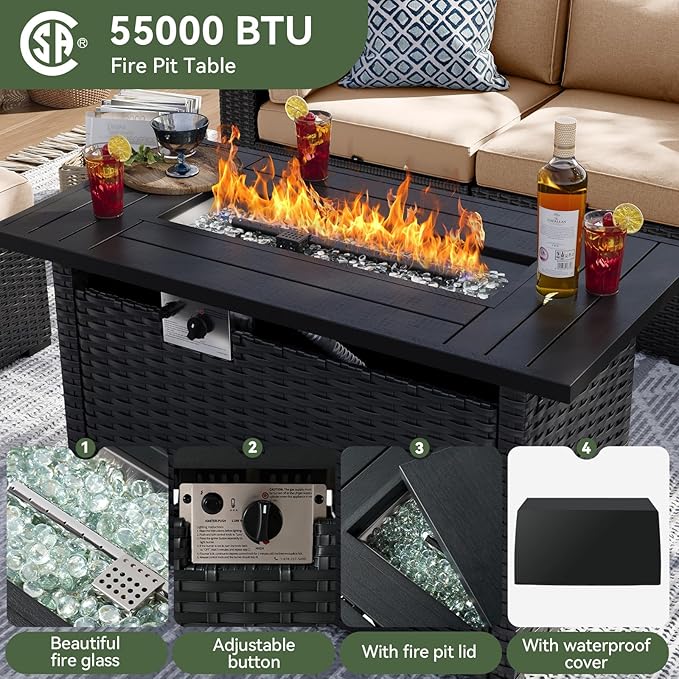 Aoxun 8 Piece Patio Furniture Set