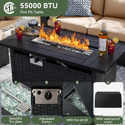 Aoxun 8 Piece Patio Furniture Set