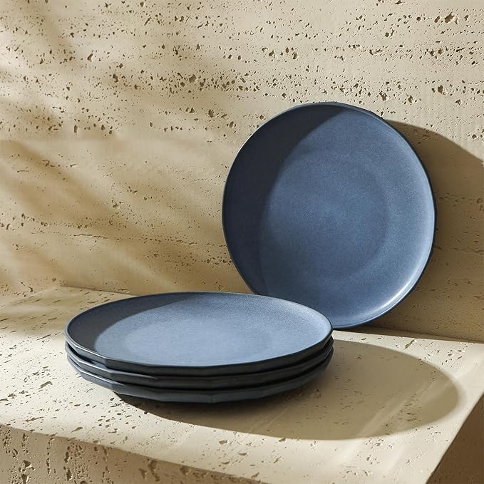 Stone Lain Rio 4-Piece Dinner Plate Set Stoneware, Blue