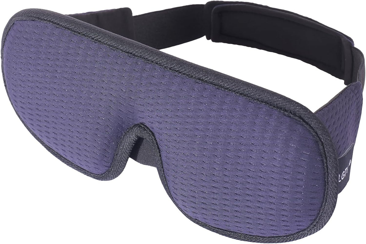Sleep Mask for Men and Women 3D Contoured Eye Mask Patented Adjustable Light Blocking Night Mask for Sleeping (Blue)