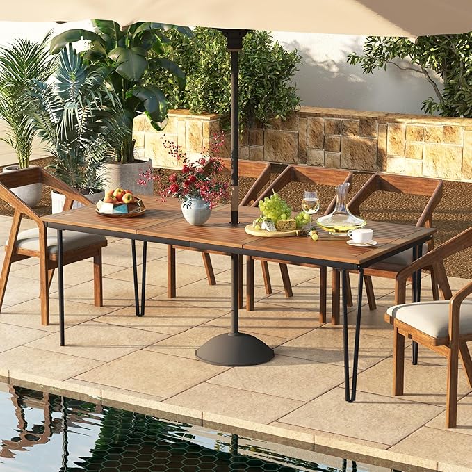 Tangkula 79 Inch Outdoor Dining Table