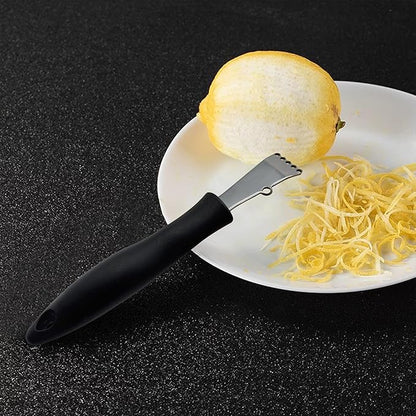 Channel Knife Lemon Peeler Zester-Garnish for Cocktail Mixers- Triangular, V-Shaped Stainless Steel Professional Grade Bar Tool-Fruit Peeler Zester (Peeler B)