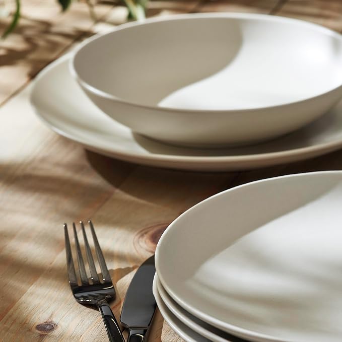 Porto by Stone Lain Semplice 12-Piece Premium Kitchen & Dining Dinnerware Set