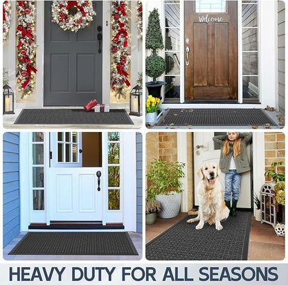 Indoor Outdoor Front Door Mats, 60" x 36" Rubber Backing Non Slip Durable Welcome Floor Mats for Patio, Garage Entrance, Stain and Fade Resistant Commercial Doormats for High Traffic