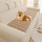 OTOB Couch Cover for Dogs Washable Pet Friendly, Non Slip Plush Funny Fuzzy Loveseat Sofa Cushion Slipcovers, All Seasons Geometric Jacquard Soft & Cozy Pet Bed Mat Protector (Coffee, 27.6" x 47.2")