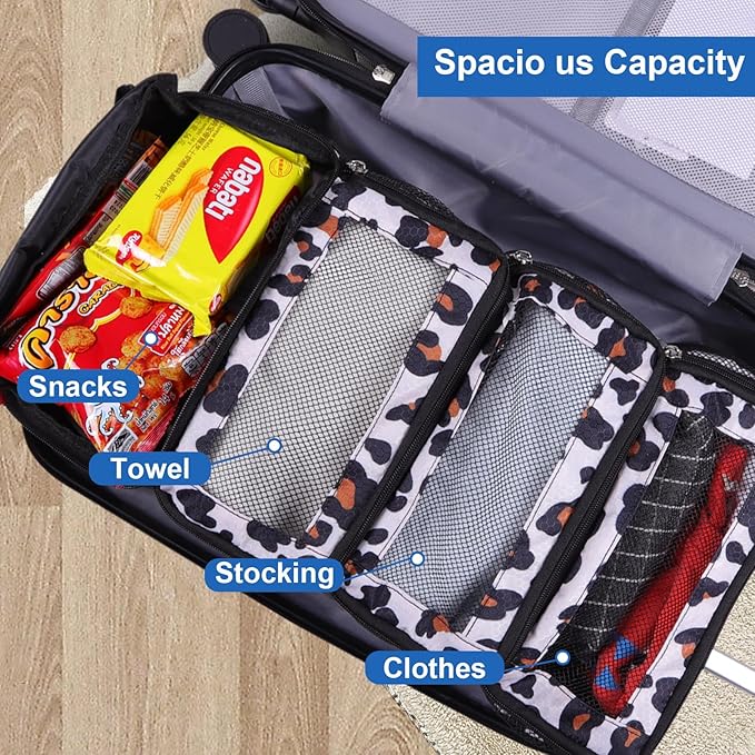 Suitcase Organizer, Travel Luggage Organizer Portable Hanging Travel Shelves Collapsible Hanging Packing Cubes for Carry on Suitcase