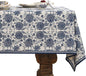 patdrea Designer Small Blue Tablecloth for Rectangle Table,Vintage Paisley Pattern Table Cloth,Decor Floral Cover Cloth for Kitchen Dining Christmas,Thanksgiving,Party,55"x71"-Lantang a