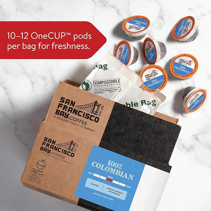 San Francisco Bay Compostable Coffee Pods - 100% Colombian (80 Ct) K Cup Compatible including Keurig 2.0, Medium Roast
