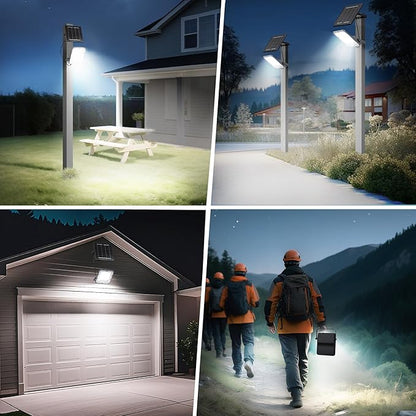 100W Solar Flood Light Outdoor Waterproof, 24000LM 6500K LED Solar Street Light