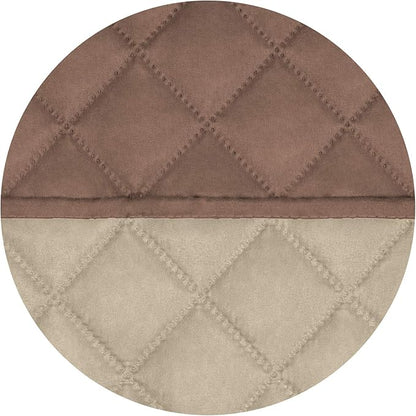 PureFit Reversible Quilted Sofa Cover, Water Resistant Slipcover Furniture Protector, Washable Couch Cover with Non Slip and Elastic Straps for Kids, Dogs, Pets (Small Recliner, Brown/Beige)
