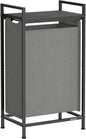 VASAGLE Laundry Hamper, Laundry Basket, Laundry Sorter with a Pull-Out and Removable Bag, Shelf, Metal Frame, 12.4 Gallons (47 L), 16.5 x 11 x 29.5 Inches, Slate Gray and Charcoal Gray UBLH001G01