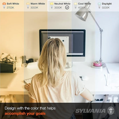LEDVANCE Sylvania LED Light Bulb, 60W Equivalent A19, Efficient 8.5W, Medium Base, Frosted Finish, 800 Lumens, Bright White - 4 Pack (79704)