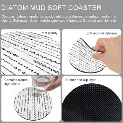 Modern Abstract Coasters Set of 2, Absorbent Coasters