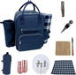 Truvelli Picnic Backpack for 2 with Blanket – 12-in-1 Insulated Picnic Basket Backpack Set with‬ Wine Holder, Cutlery & Cheese Board – Luxury Picnic Back Pack for Couples, Outdoor‬ Adventures, Blue