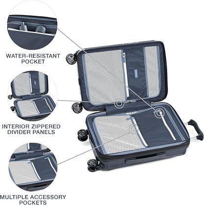 Travelpro Platinum Elite Hardside Expandable Carry on Luggage, 8 Wheel Spinner, TSA Lock, Hard Shell Polycarbonate Suitcase, Vintage Grey, Carry on Laptop Pocket 21-Inch