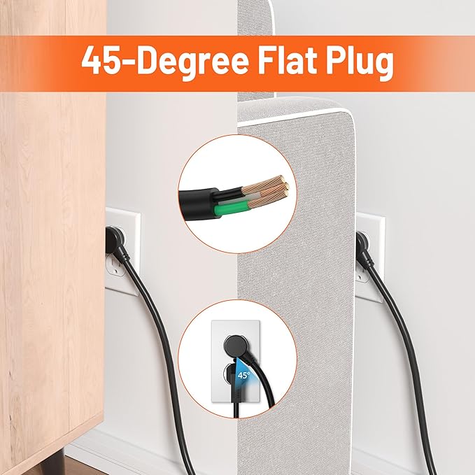 Heavy Duty 6 Outlet Metal Long Power Strip, 2700J Surge Protector with 15A Circuit Breaker, 6FT Extension Cord, Wall Mount for Garage, Workshop & Industrial Use, Wide Spaced (6ft)