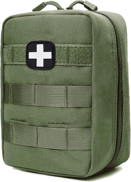 First Aid Kit EMT Medical IFAK Pouch, Molle Tactical Med Emergency Trauma Bag for Camping Home Car Hiking Hunting (Olive Drab)