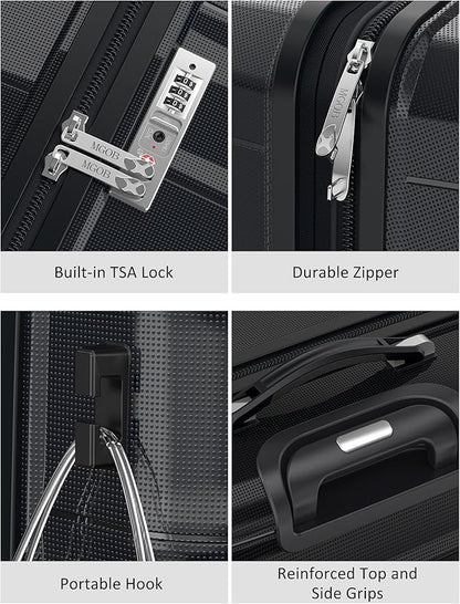 28 Inch Luggage with Spinner Wheels, Large Hard Shell Suitcase, Lightweight PP Luggages with TSA Lock, Checked-Large Suitcases 28-Inch, Black