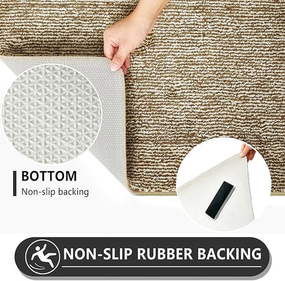 REFETONE Indoor Doormat, Front Door Mat 24"x36" Absorbent Rubber Backing Non Slip Back Door Mats, Washable Low-Profile Inside Floor Mat Door Rugs for Entryway, Resist Dirt Mud Mat for Dogs, Coffee
