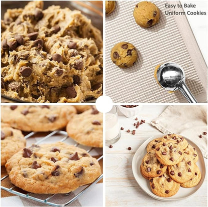 Extra Mini Cookie Scoop for Baking, 1 tsp / 5 ml Cookie Scooper, 18/8 Stainless Steel Cookie Scooper for Baking, Cookie Dough Scoop with Non-slip Grip (Mint)