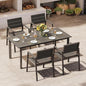 Outdoor Dining Set for 4, Aluminum Patio Table and Chairs Set
