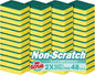 Sponges Kitchen Scrub Dish Sponge Scouring Pad, 48 Pack Cleaning Brush Scrubber Supplies for Soap, Dishwashing Dinnerware Sets Pan Pot Towels Cloth Rags Holder Glass Dishwasher Sink Bathroom