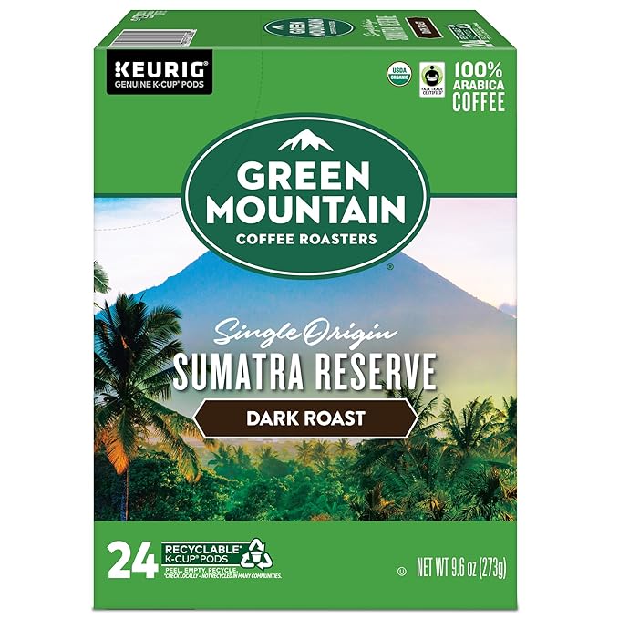Green Mountain Coffee Roasters Sumatra Reserve Coffee, Keurig Single-Serve K-Cup pods, Dark Roast, 96 Count