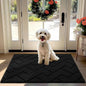 hicorfe Front Door Mat Outside Entrance,32"x40" Absorbent Muddy Dirt Resist Welcome Door Mats Outdoor Indoor,Stain and Fade Resistant,Non Slip Backing Entry Mat Doormat for Entryway(Black)