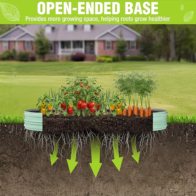 WORKPRO 2PK 8x4x1ft Outdoor Galvanized Raised Garden Bed, Easy Assembly Planter