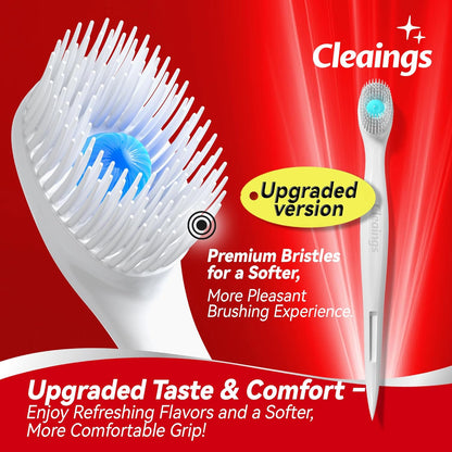 cleaings® Mini Disposable Toothbrush Set with Toothpaste – Travel Essentials, Portable Toothbrush for Women & Men, Camping, Road Trip, Vacation, 24 Count-Ice Strawberry Flavor（Pack of 1）