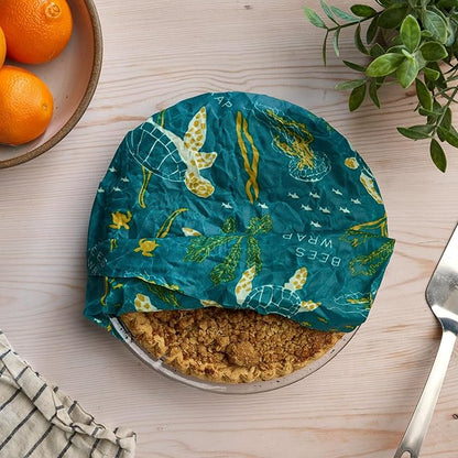 Bee's Wrap Beeswax Wraps for Food - Cut to Size 14x52" Wax Paper Roll - Made in USA Reusable Waxed Paper & Bowl Covers - Organic & Eco-Friendly Alternative to Aluminum Foil & Plastic Wrap, Ocean