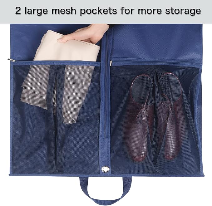 Zilink 43" Suit Bags for Men Travel and Storage Gusseted Garment Bags for Hanging Clothes Suit Cover With Handles for Clothes, Coats, Jackets, Shirts, Set of 2