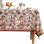 patdrea Designer Linen Extra Long Rectangle Tablecloth,Framhouse Vintage Pomegranates Leaves Pattern Tablecloths,Table Cover Decor for Kitchen Dining Christmas,Thanksgiving,63"x110"-Tehran a