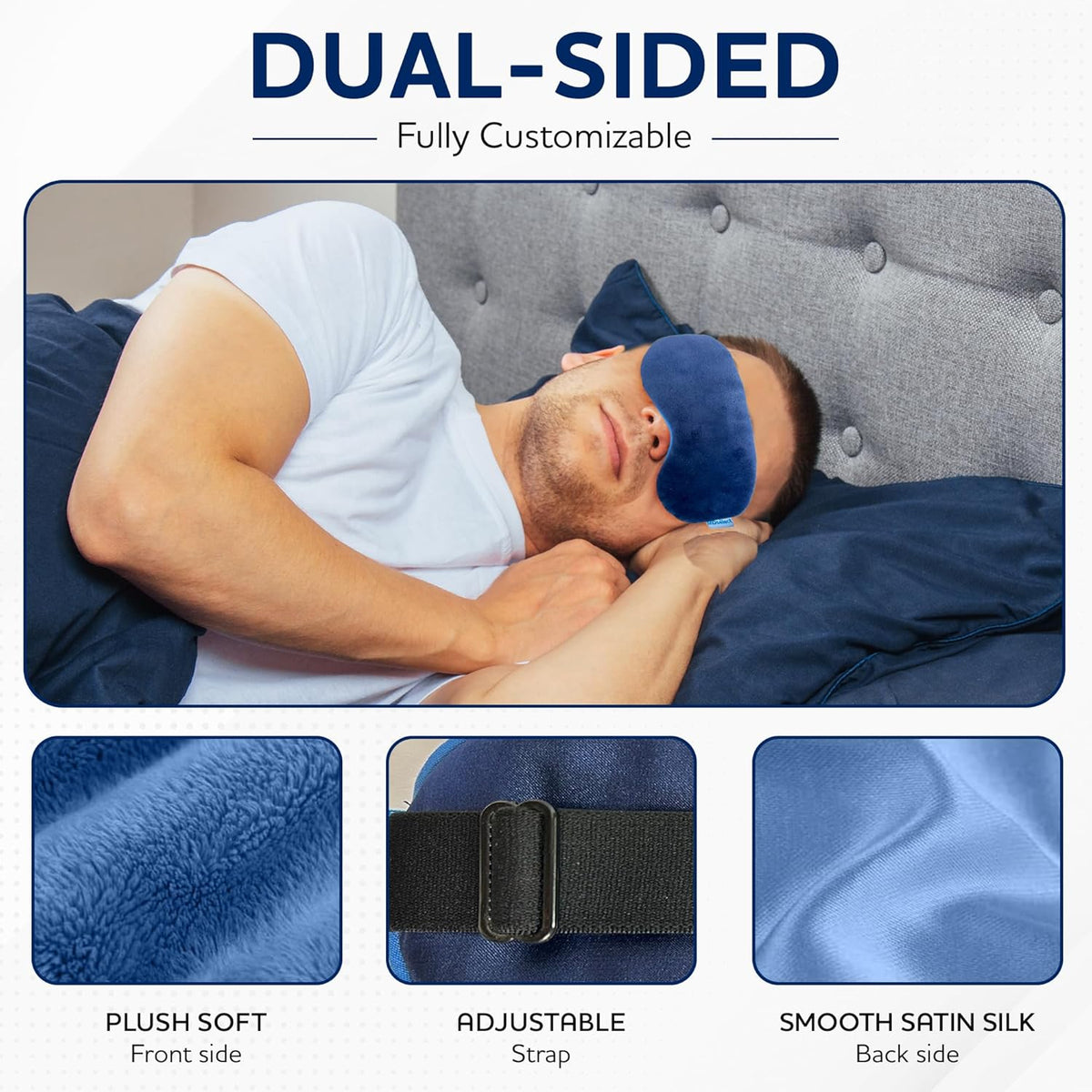 Microwavable & Freezable Hydro Beads Eye Mask - Warm & Cold Therapy for Dry Eyes, Styes, Blepharitis & Sinus Relief