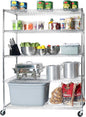 Seville Classics UltraDurable Heavy Duty NSF Solid Steel Wire Rack Storage Unit Wheels, 5-Tier Shelving, 60" W x 24" D