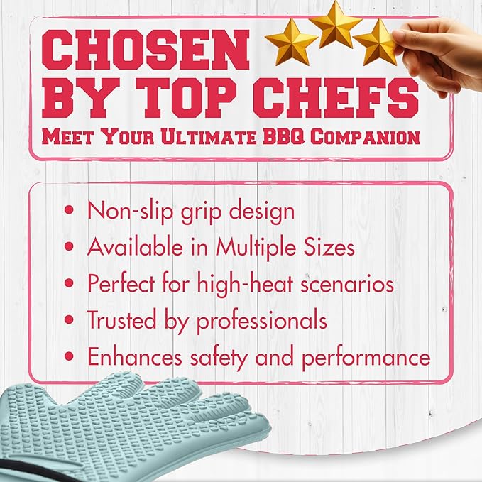 KITCHEN PERFECTION Silicone Smoker Oven Gloves For Women -Extreme Heat Resistant BBQ Gloves -Handle Hot Food Right on Your Smoker Grill Fryer|Waterproof Oven Mitts Grill Gloves |Superior Set+3 Bonuses
