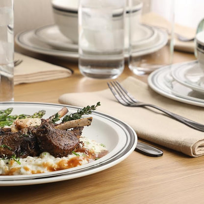 Gibson Home Hometown Diner 12-Piece Porcelain Dinnerware Set, Round Plates and