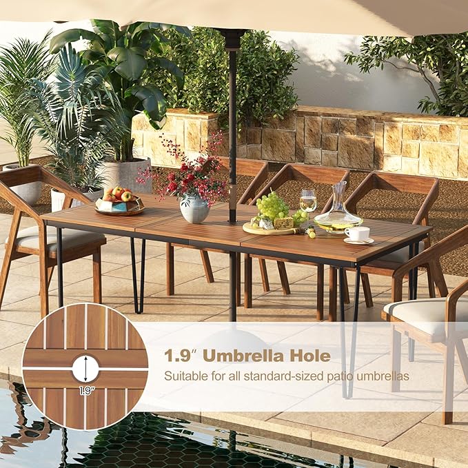 Tangkula 79 Inch Outdoor Dining Table