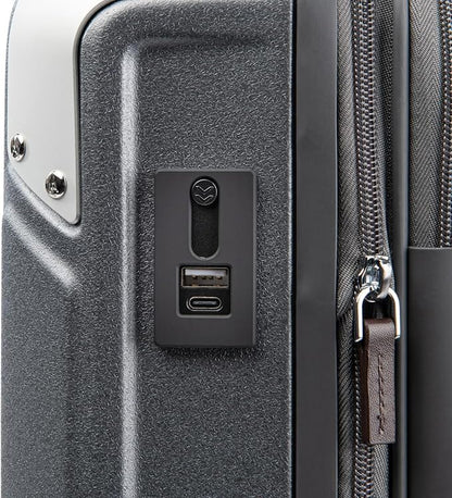 Travelpro Platinum Elite Hardside Expandable Carry on Luggage, 8 Wheel Spinner, TSA Lock, Hard Shell Polycarbonate Suitcase, Vintage Grey, Carry on 21-Inch
