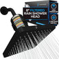 SparkPod Luxury Filtered Shower Head Set 23 Stage Shower Filter - Reduces Chlorine and Heavy Metals - High Pressure Showerhead Filter (8" Square, Midnight Black Matte)