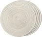 FunWheat Round Braided Placemats Set of 4 Place mats for Dining Tables Woven Heat Resistant Table Mats 15 inch (E Beige, 4pcs)