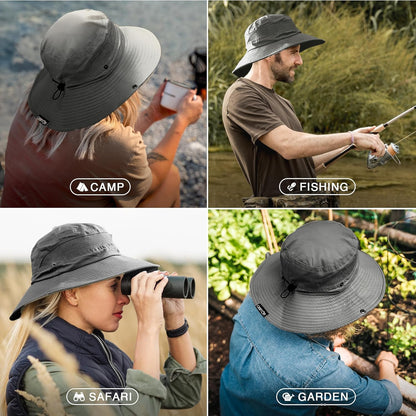 GearTOP Safari Sun Hat for Men and Sun Hats for Women UV Protection UPF 50+ Hiking, Gardening, Fishing