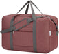 For United Airlines Foldable Carry on Bag 22x14x9 Travel Duffel Bag Packable luggage Duffle for Women and Men 40L (Jujube Red)