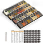 SpaceAid Spice Drawer Organizer with 36 Spice Jars, 386 Spice Labels, 4 Tier Seasoning Rack Tray Insert for Kitchen Drawers, 16.75" Wide x 17.5" Deep