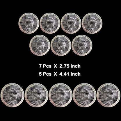 12PCS Stainless Steel Slop Basket Filter Trap, 2.75" & 4.41" Mesh Sink Drain Strainer Screen Bathroom Kitchen, Drain Mesh Basket Cover Hair Catcher for Lavatory RV Shower Floor Utility Drain