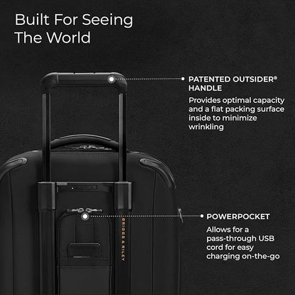Briggs & Riley International 21" Carry On Expandable Spinner - Luggage for Travel, Suitcases with Wheels, Softside Rolling Bag for Men & Women - ZDX Collection, Black