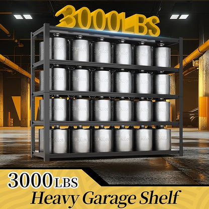47.8" W Heavy Duty Garage Shelving 3000LBS Storage Shelves, Adjustable 5-Tier Storage Rack, Metal Shelves for Garage/Warehouse/Basement, 47.8" W x 19.8" D x 72" H, 3 Pack